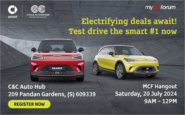 Win a $40 petrol voucher! Join MCF HangOut with the all-electric smart #1 on 20 July 2024, Sat, 9AM - 12PM and feel the thrill!